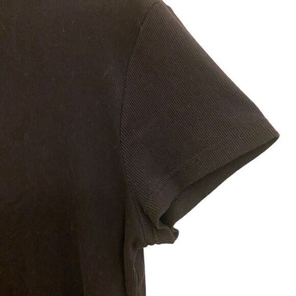 Talbots Black Modern Polo with Mandarin Collar and Rhinestone Buttons Sz XL - Picture 3 of 16